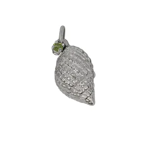 08 August "Birthshell" Sterling Silver Charm: The Nutmeg Shell with Peridot