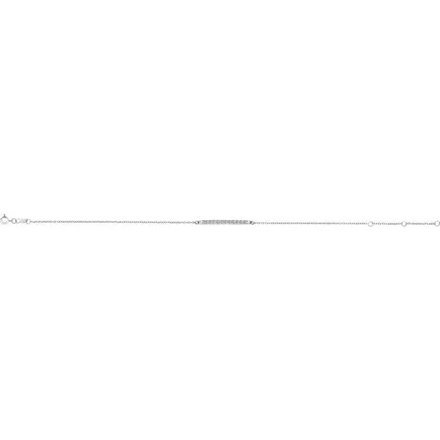 14K White Gold Patterned Bar Bracelet