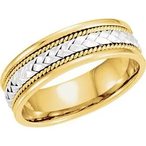 14K Yellow/White 6.75 mm Woven Band Size 10
