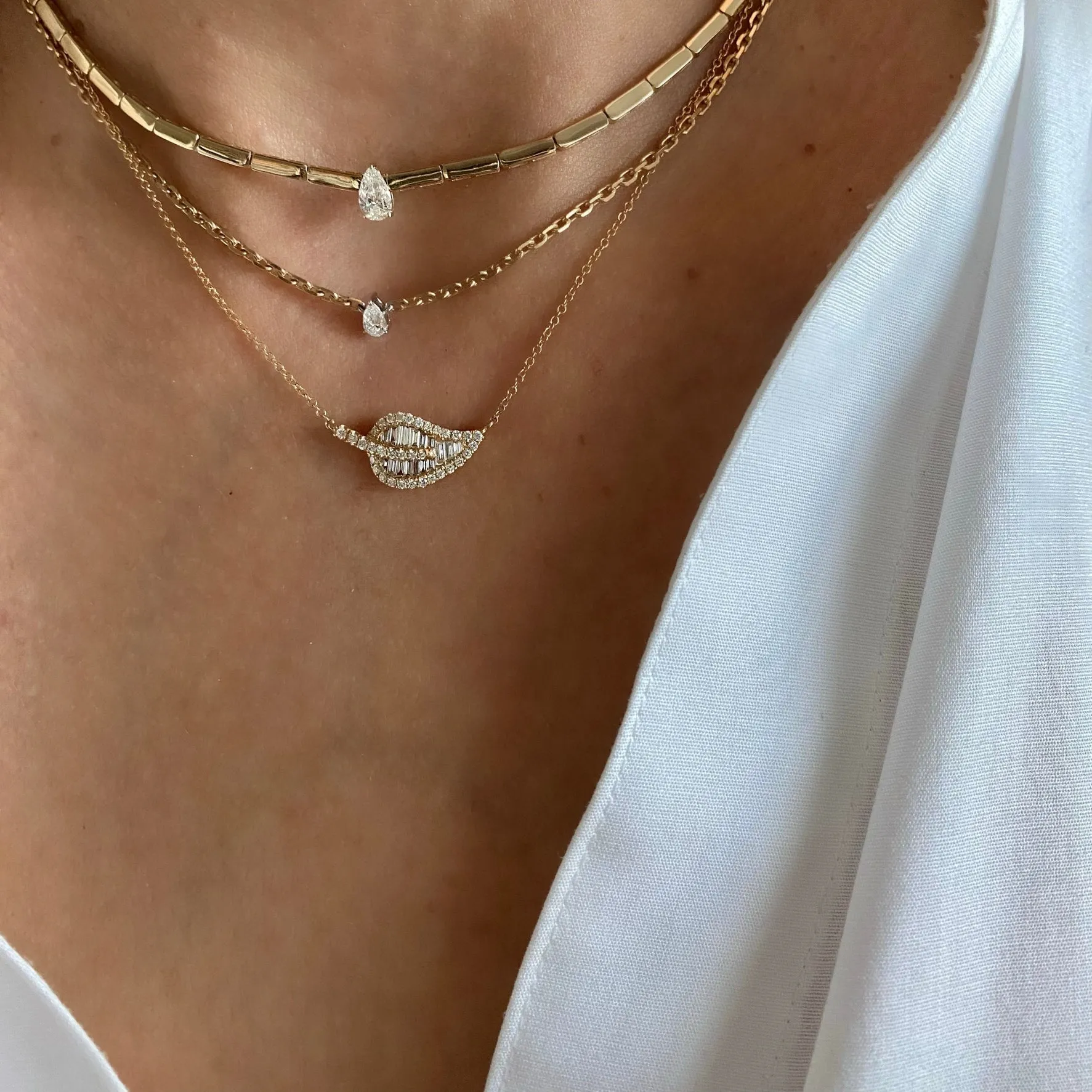 14KT Gold Diamond Yvette Necklace