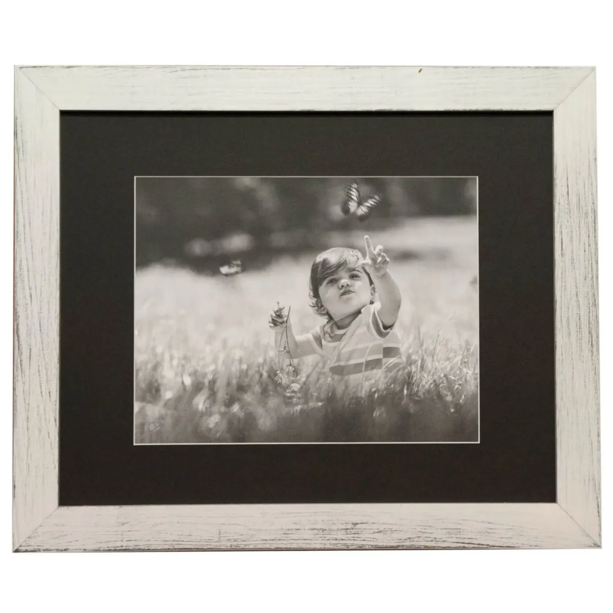 16x20 White Distressed Wood Frame