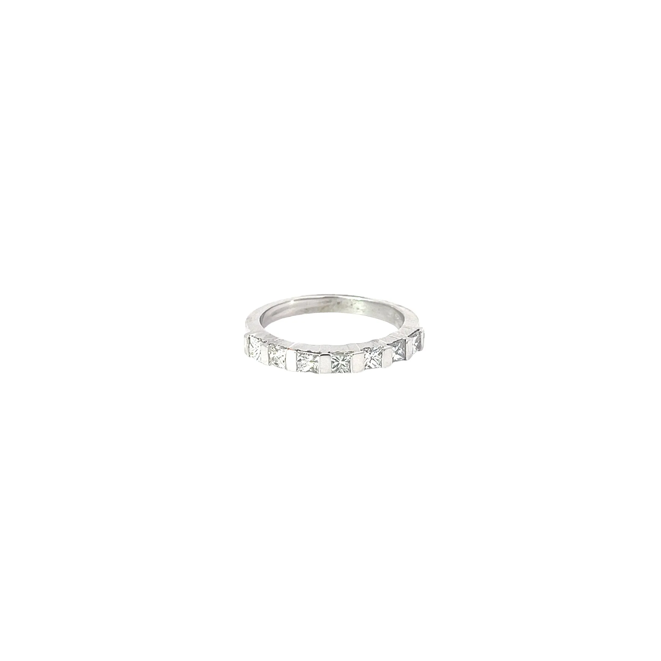 18k white gold .80ct F VS2 Princess Cut Diamond princess cut ring