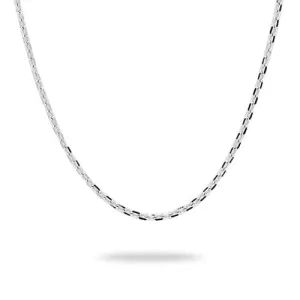 24" Adjustable 1.0mm Cable Chain in White Gold - 1mm
