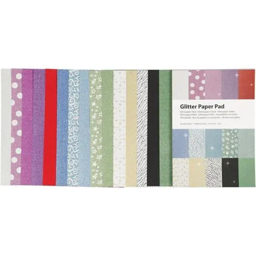 30 x Glitter Matt Paper Printed Pad A4 Sheets Christmas Decorations Crafts 150g