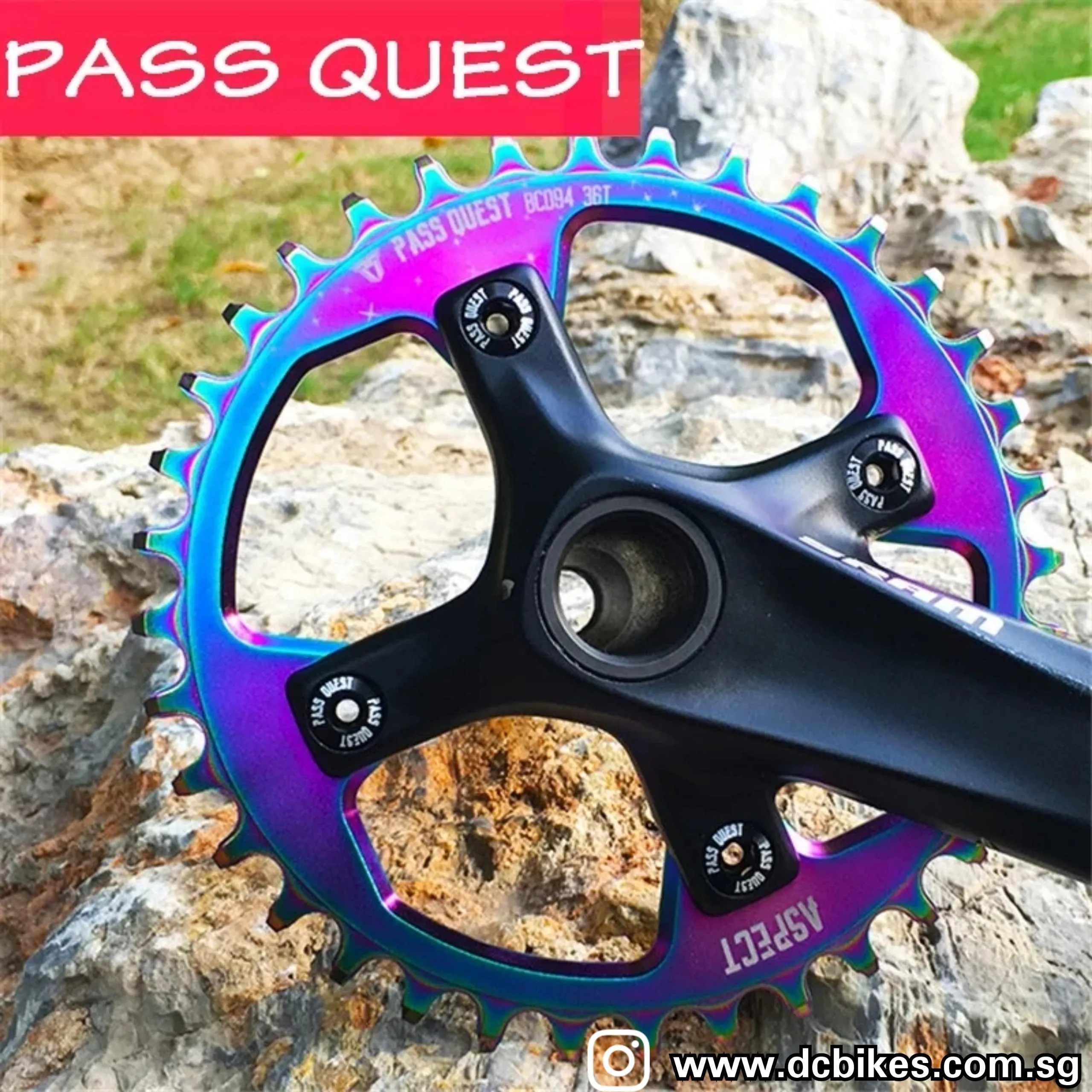 32T | 34T Black Oil Slick 94bcd MTB Narrow Wide Chain Ring