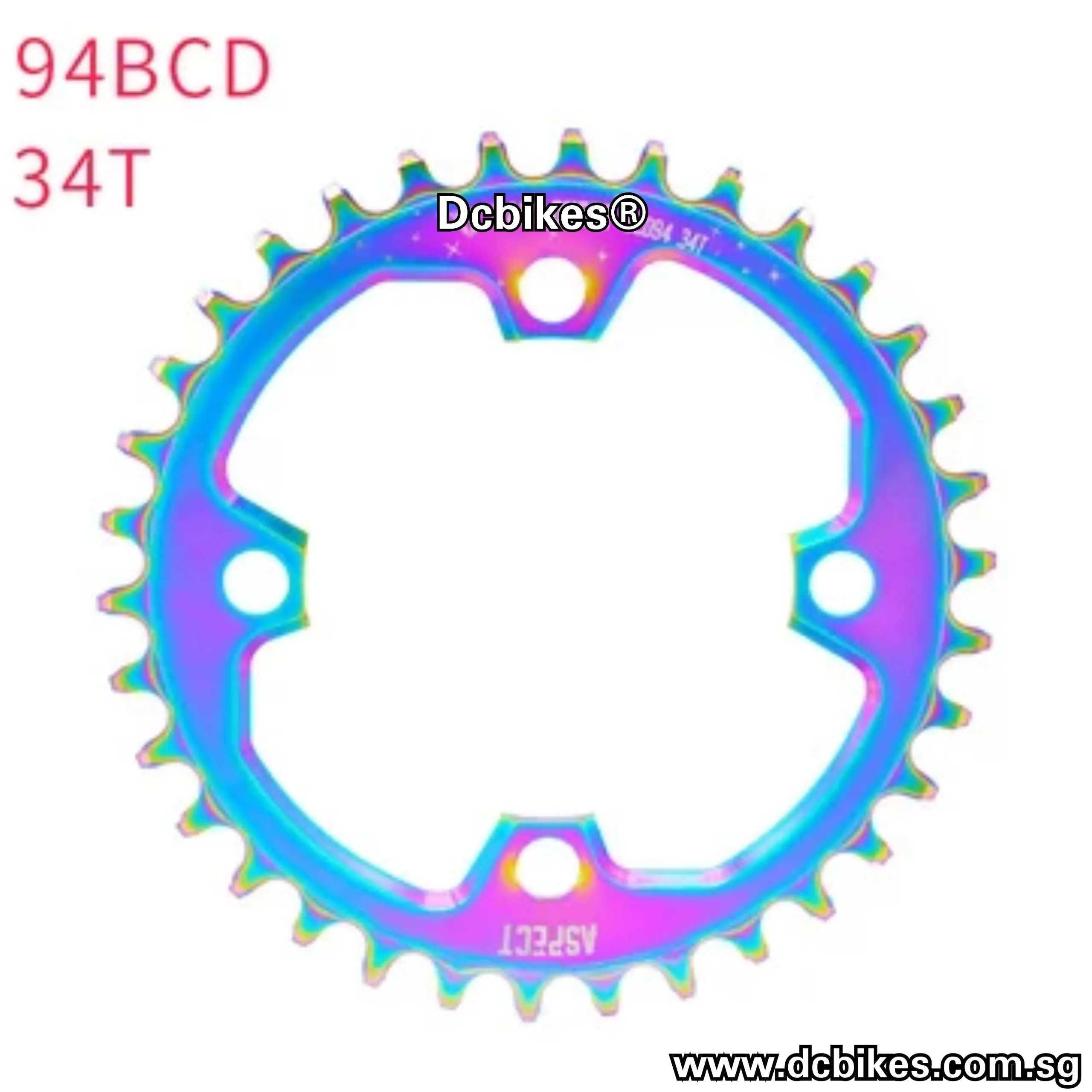 32T | 34T Black Oil Slick 94bcd MTB Narrow Wide Chain Ring
