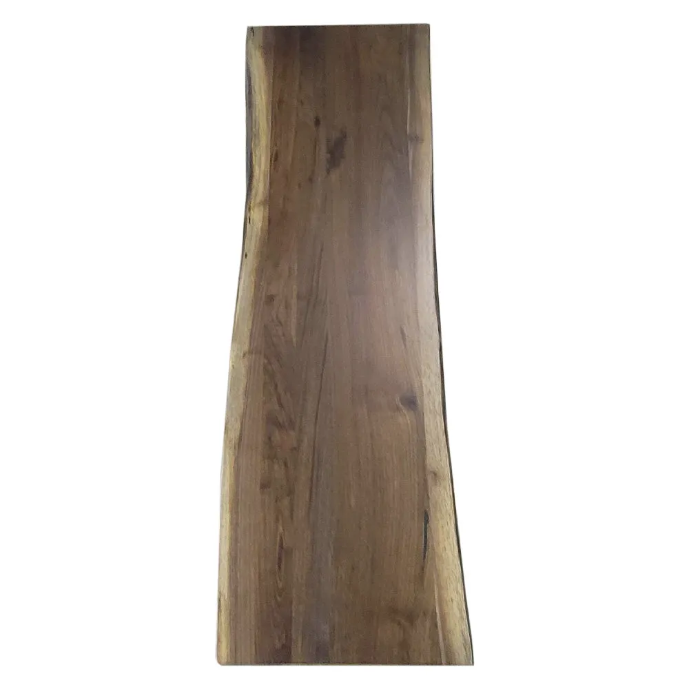 48" Live Edge Walnut Bench, Golden Gate Base
