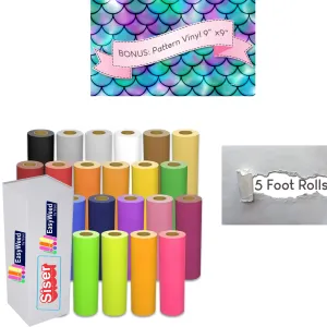 5 foot Siser EasyWeed Rolls Heat Transfer Vinyl