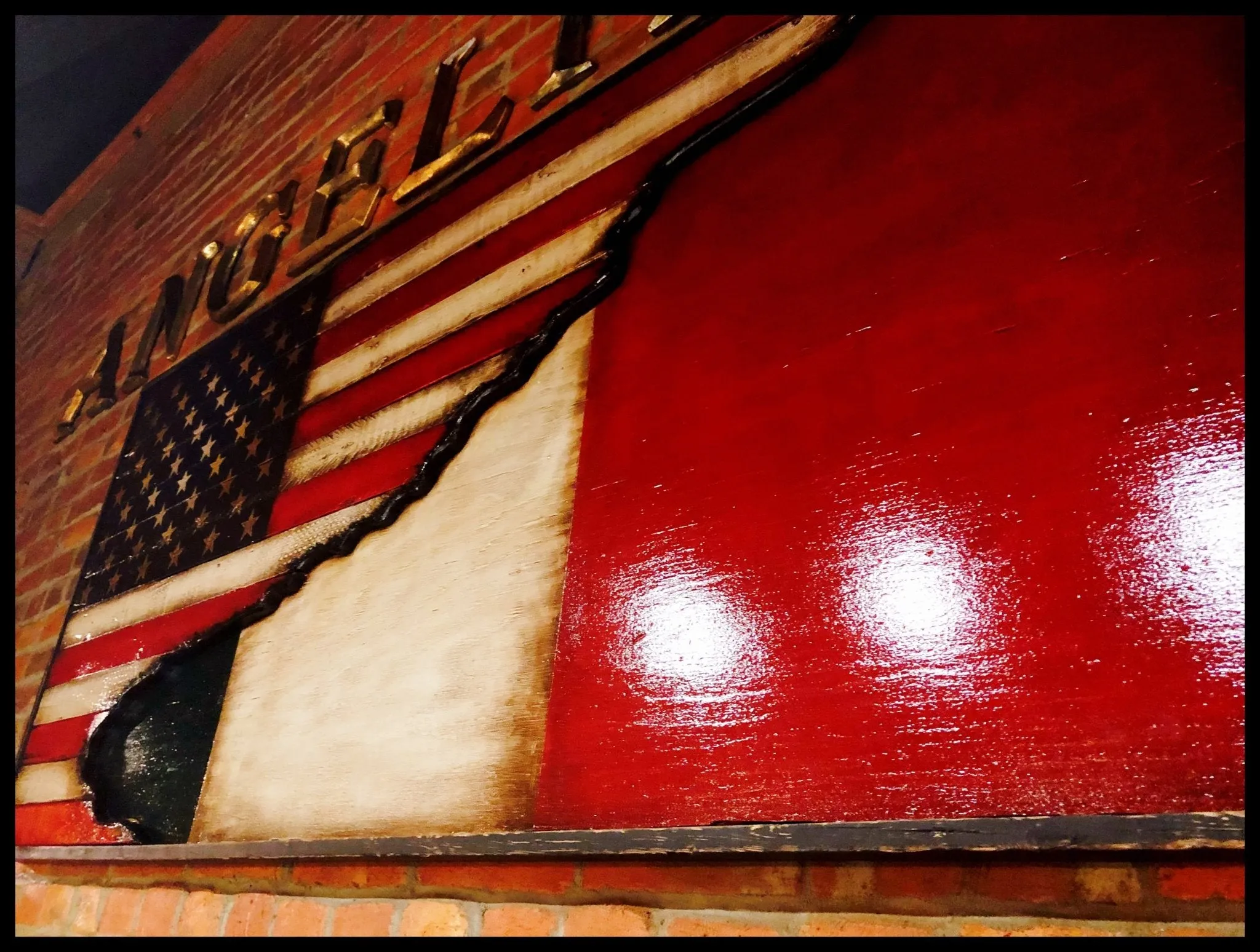 American Italian Flag 3D with Shadow Box