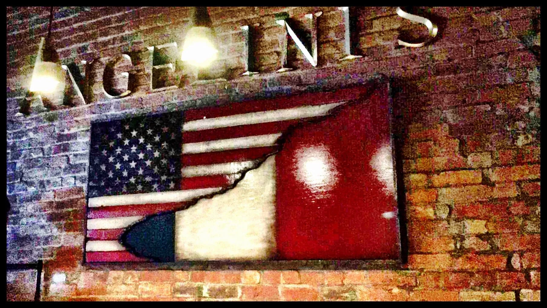 American Italian Flag 3D with Shadow Box