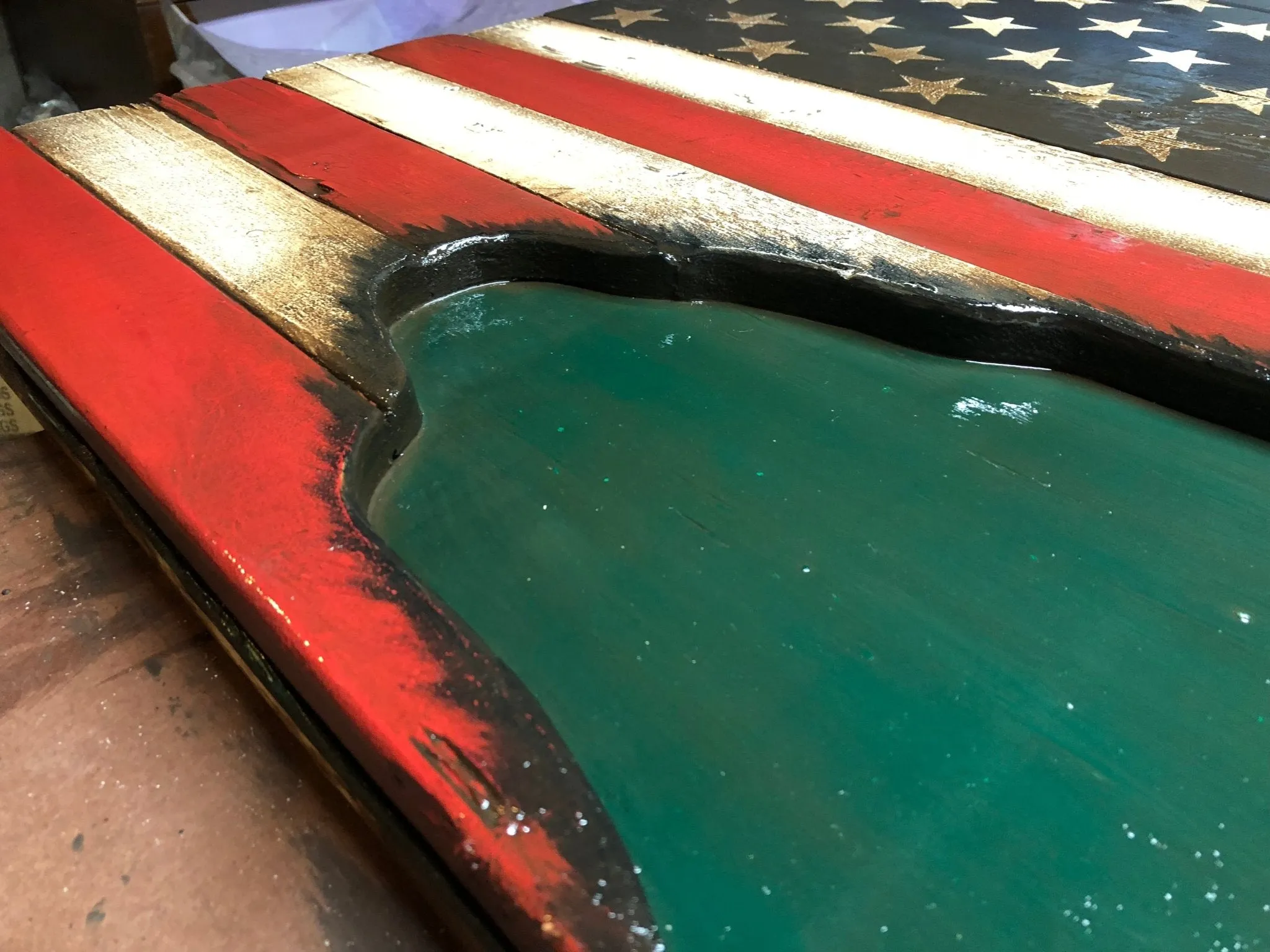 American Italian Flag 3D with Shadow Box