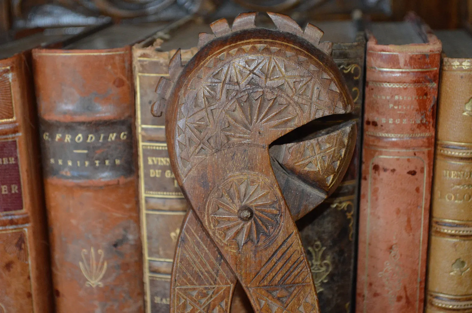 Antique French Nutcracker Hand Held in Carved Wood