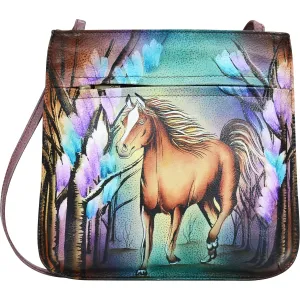 Anuschka Slim Cross Body With Front Zip Free Sprit Leather
