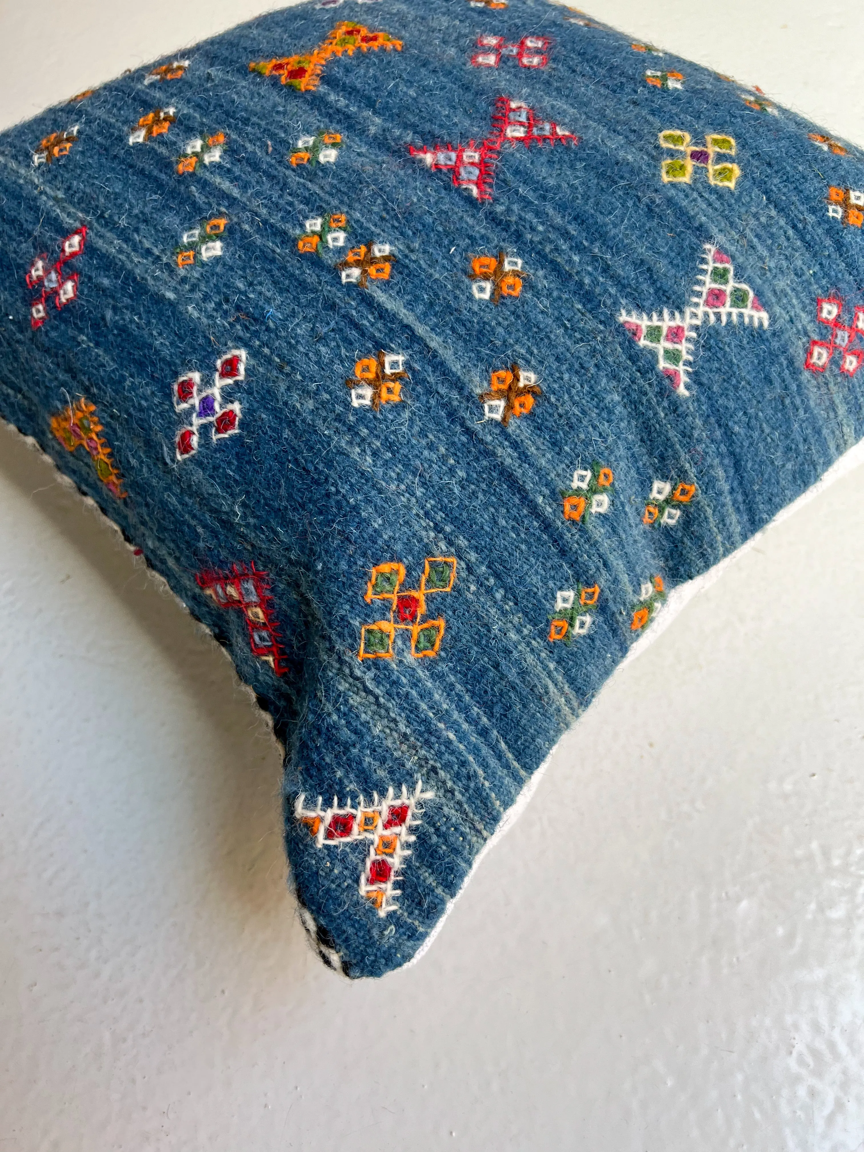 Anzal's Flatweave Pillow - Indigo
