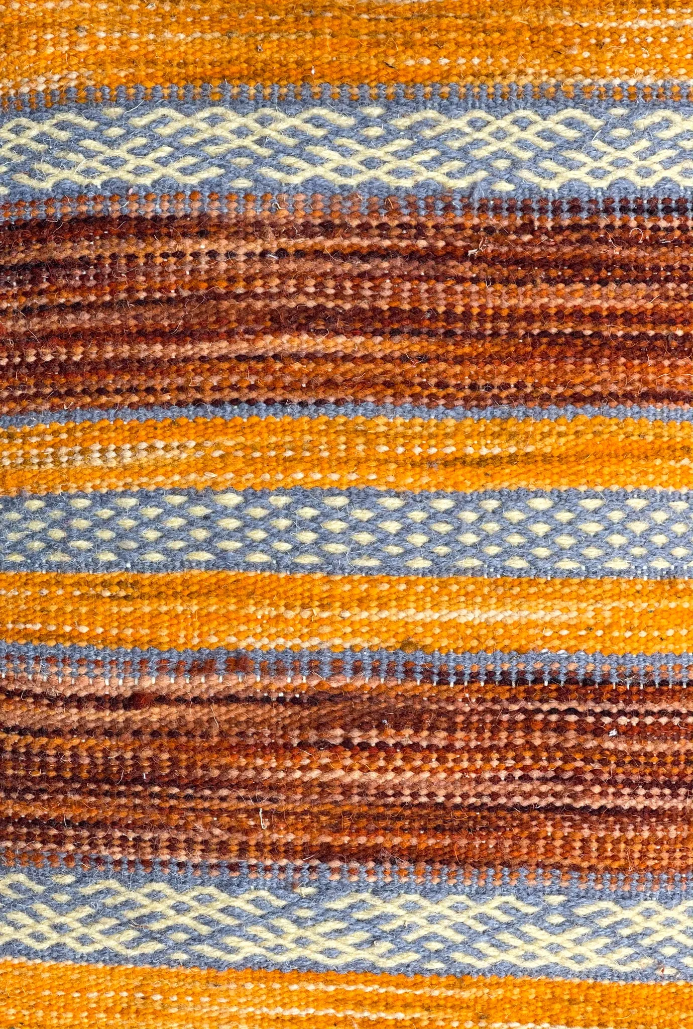 Anzal's Flatweave x Zanafi Pillow - Orange/Brown/Blue