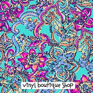 Aqua Bait And Switch Lilly Inspired Printed Patterned Craft Vinyl