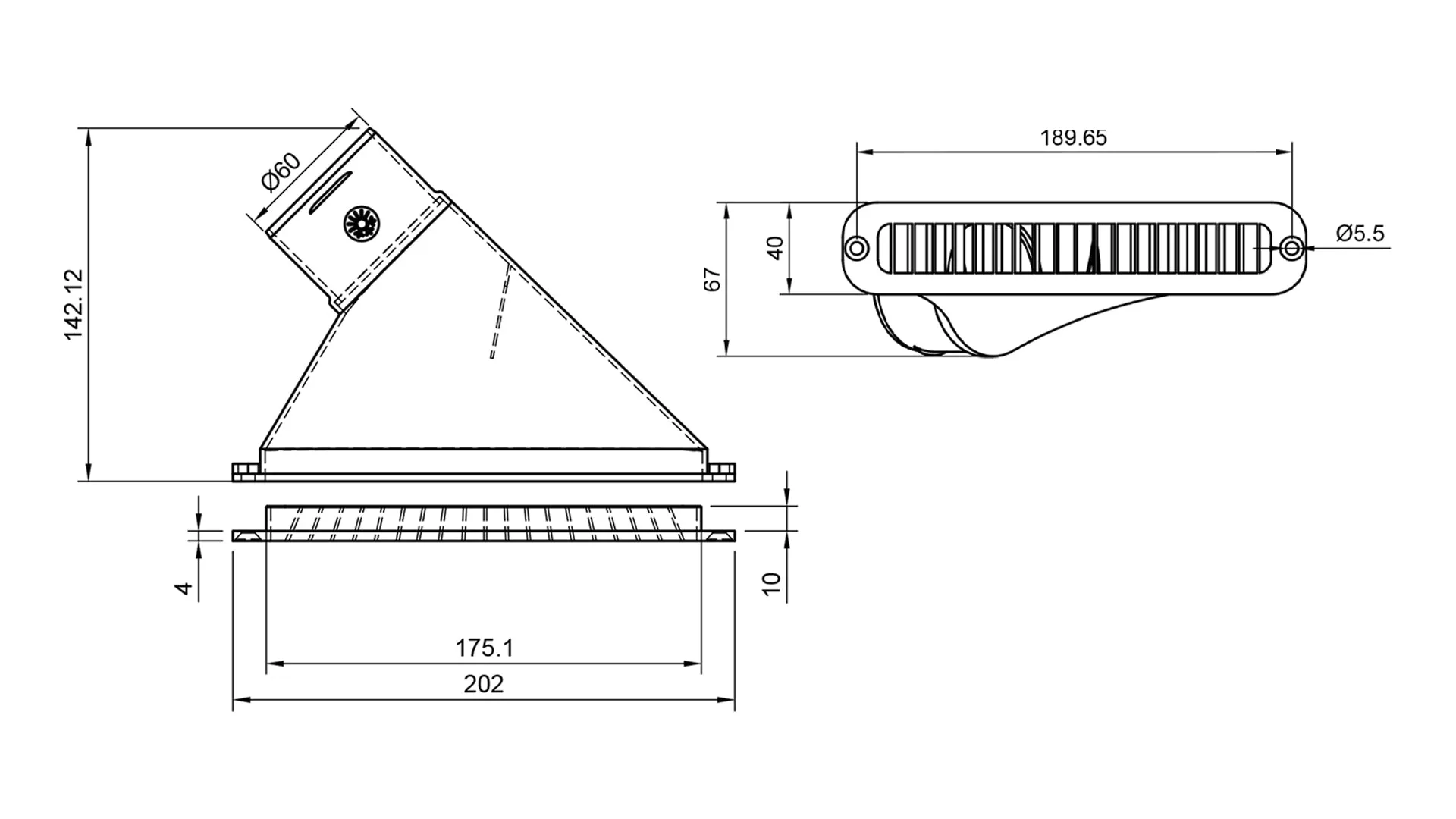 Autoterm Diesel Air Heater Vent Narrow Diffuser 45deg Suits 60mm 65mm duct