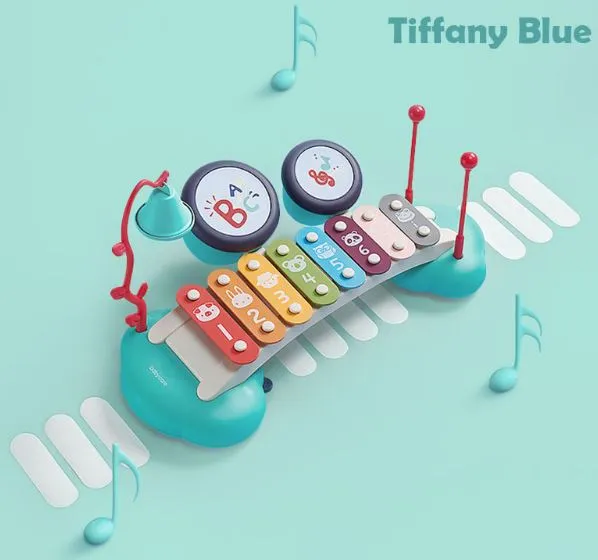 Babycare Colorful Learning Xylophone with Drum (Tiffany Blue)