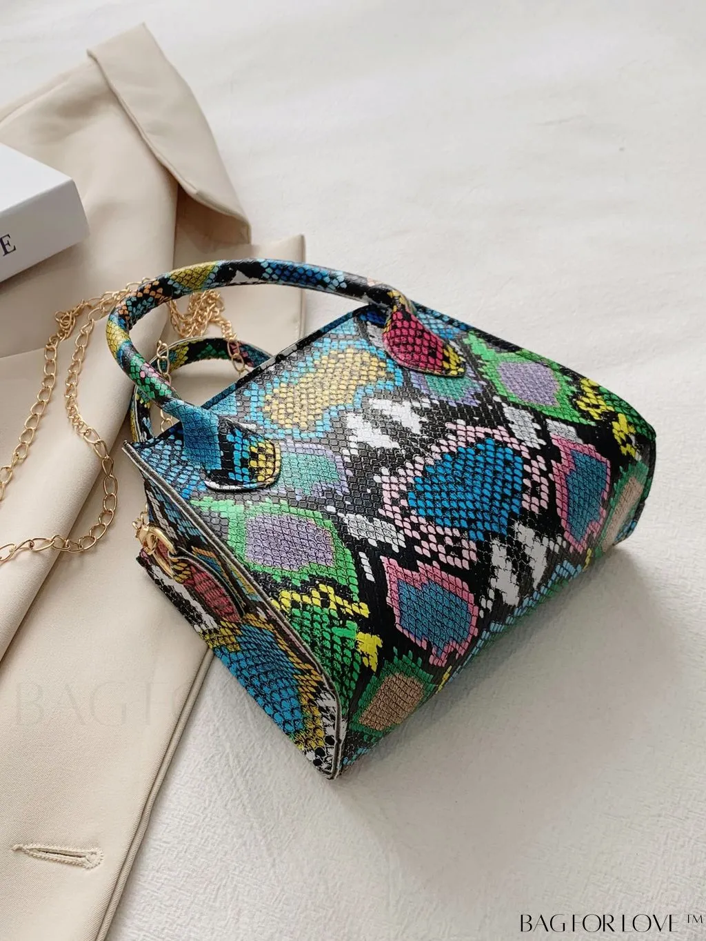 BagForLove - Compact Snakeskin Satchel: Stylishly Efficient Handbag