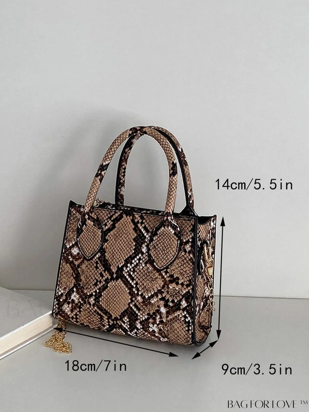 BagForLove - Compact Snakeskin Satchel: Stylishly Efficient Handbag