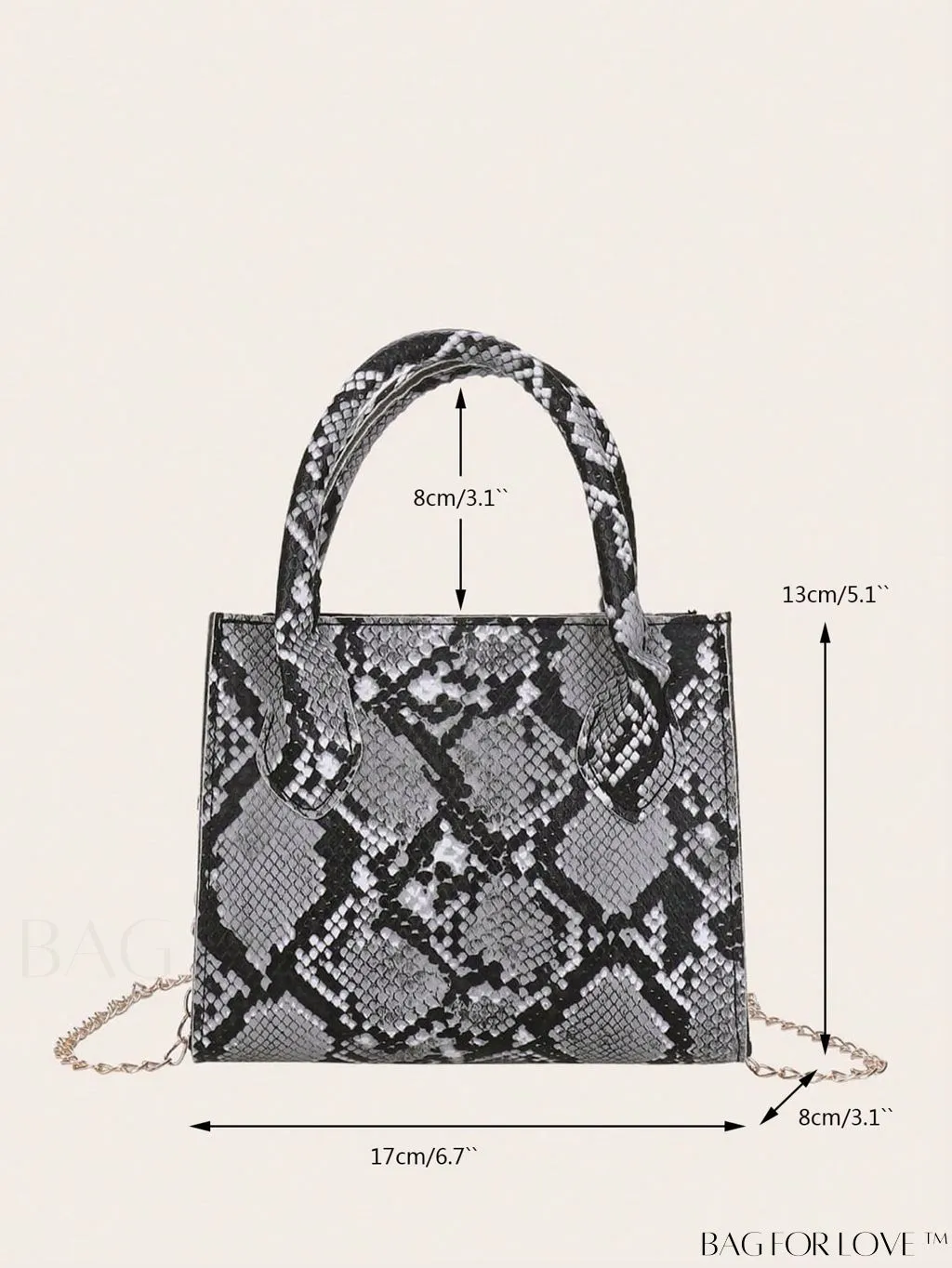 BagForLove - Compact Snakeskin Satchel: Stylishly Efficient Handbag