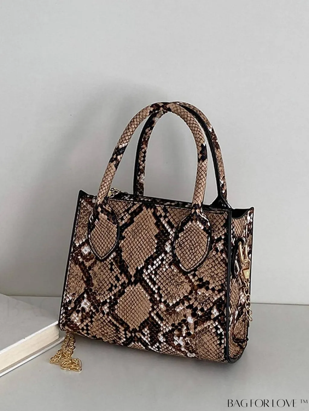 BagForLove - Compact Snakeskin Satchel: Stylishly Efficient Handbag