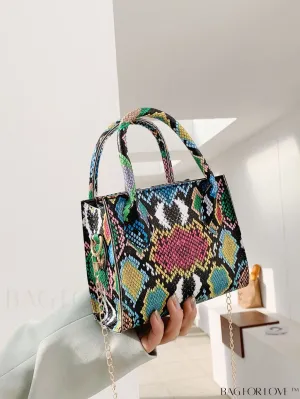 BagForLove - Compact Snakeskin Satchel: Stylishly Efficient Handbag