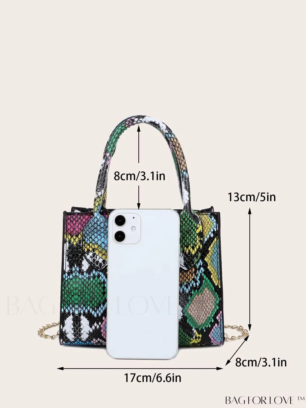 BagForLove - Compact Snakeskin Satchel: Stylishly Efficient Handbag