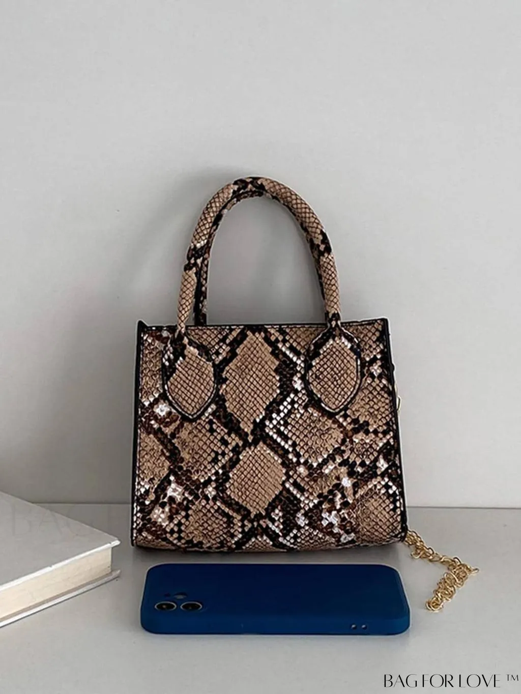 BagForLove - Compact Snakeskin Satchel: Stylishly Efficient Handbag