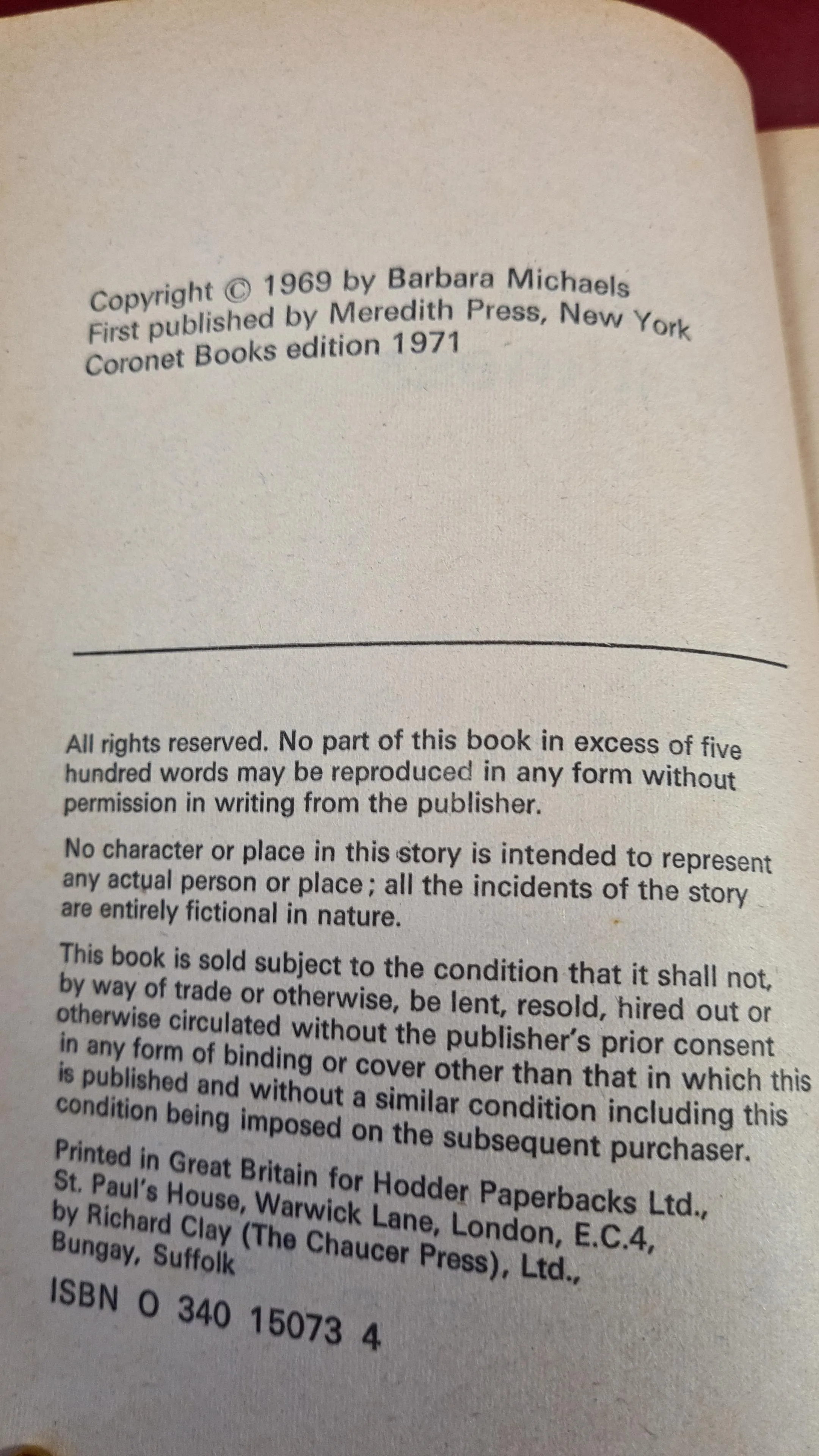 Barbara Michaels - Prince of Darkness, Coronet Books, 1971, First GB Edition, Paperbacks