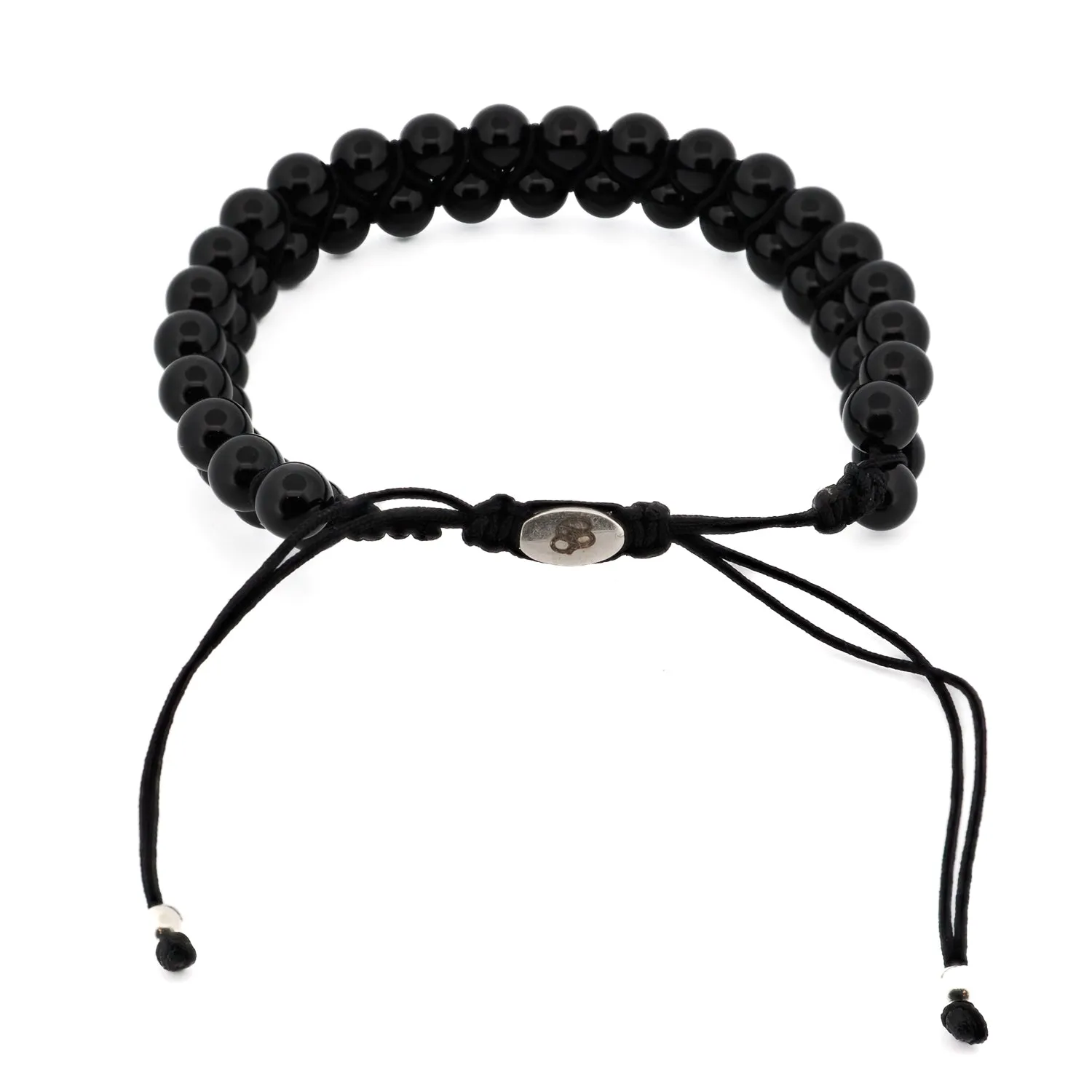 Black Onyx Self Control Beaded Woven Bracelet