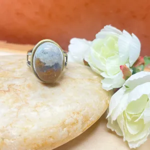 Brass oval Indian agate