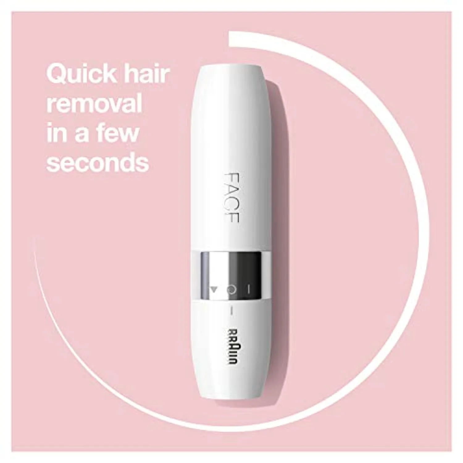 Braun Mini Hair Remover, Electric Facial Hair Removal for Women, Quick & Gentle, Finishing Touch for Upper Lips, Chin & Cheeks, for Easier Makeup Application, Ideal for On-the-Go, with Smartlight