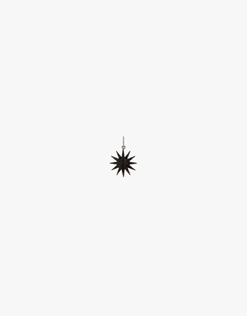 Bridget King Black Diamond Starburst Pendant in Sterling Silver