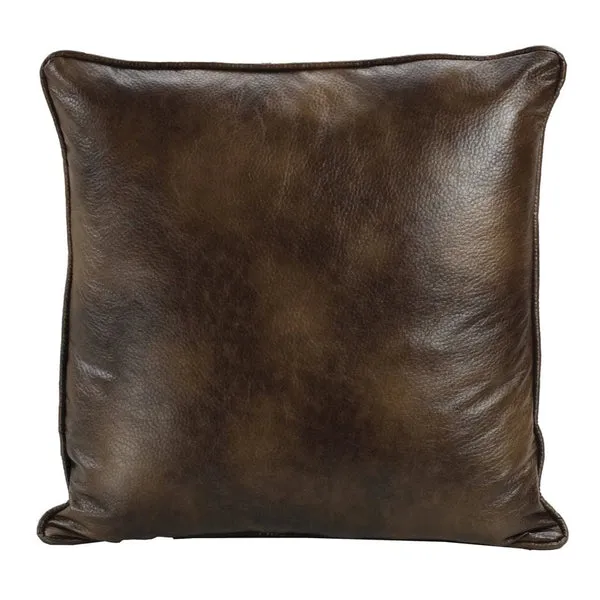 Brown Faux Leather Pillow