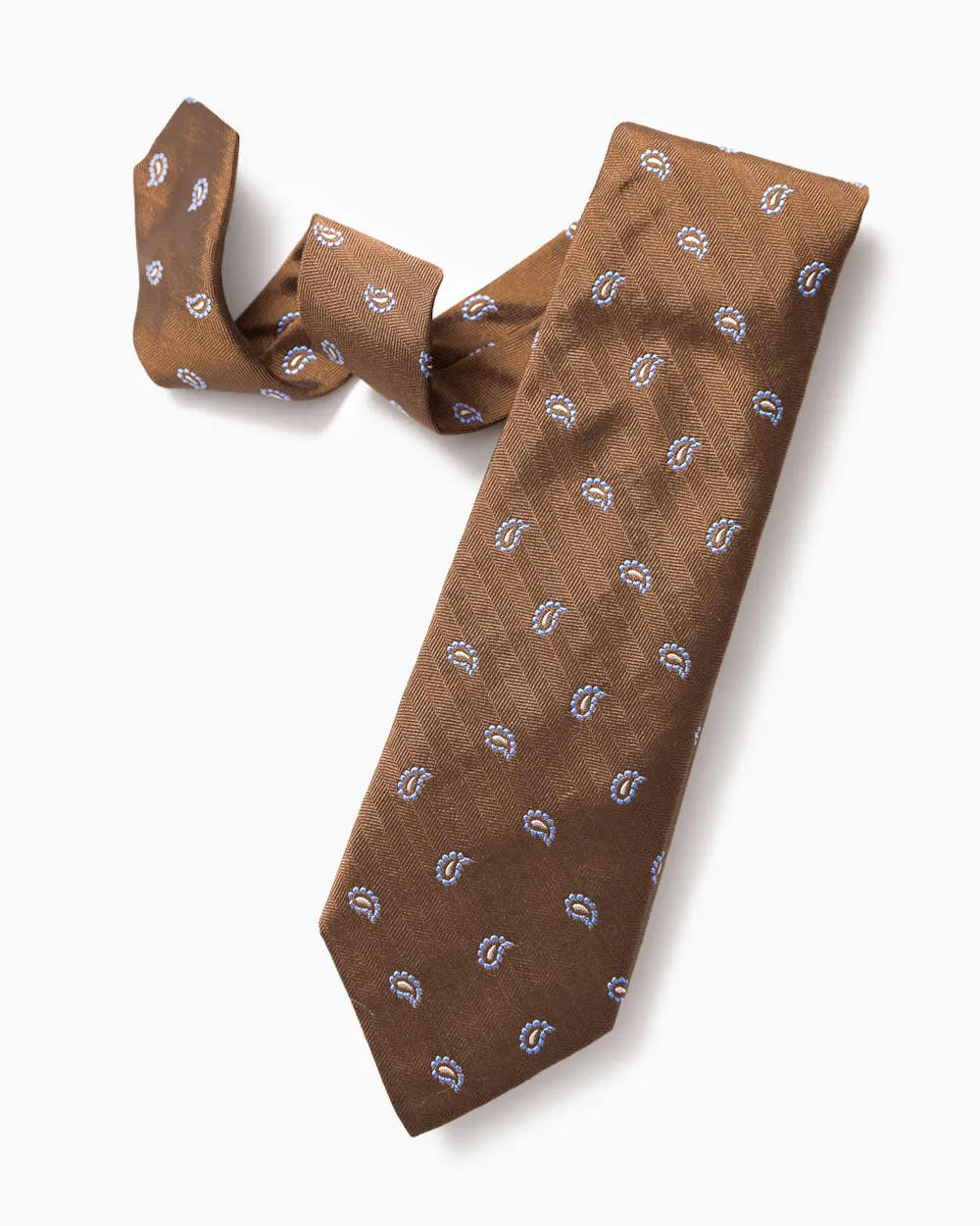 Brown Woven Neat Paisley Tie