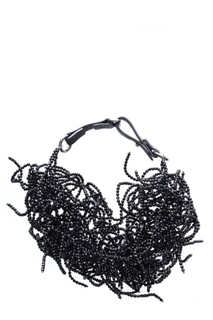 Brunello Cucinelli Black Beaded Collar Necklace