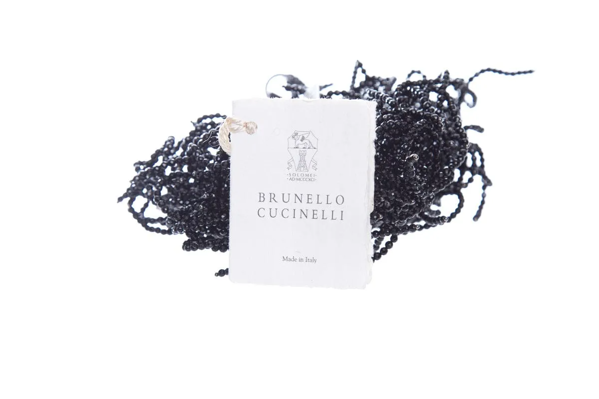 Brunello Cucinelli Black Beaded Collar Necklace