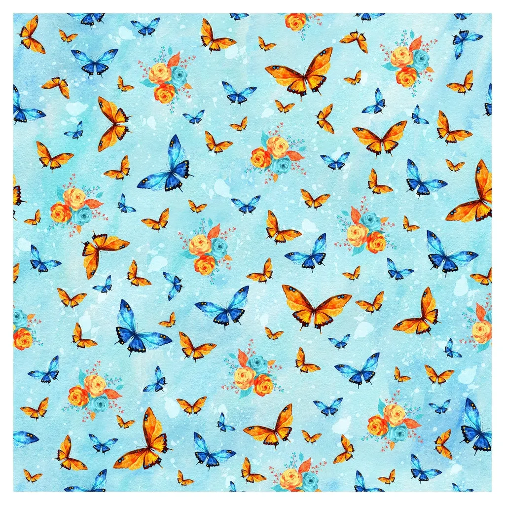 Butterfly Flowers Heat Transfer Vinyl Sheet