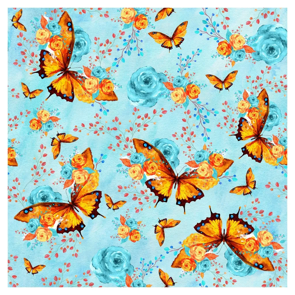 Butterfly Flowers Heat Transfer Vinyl Sheet