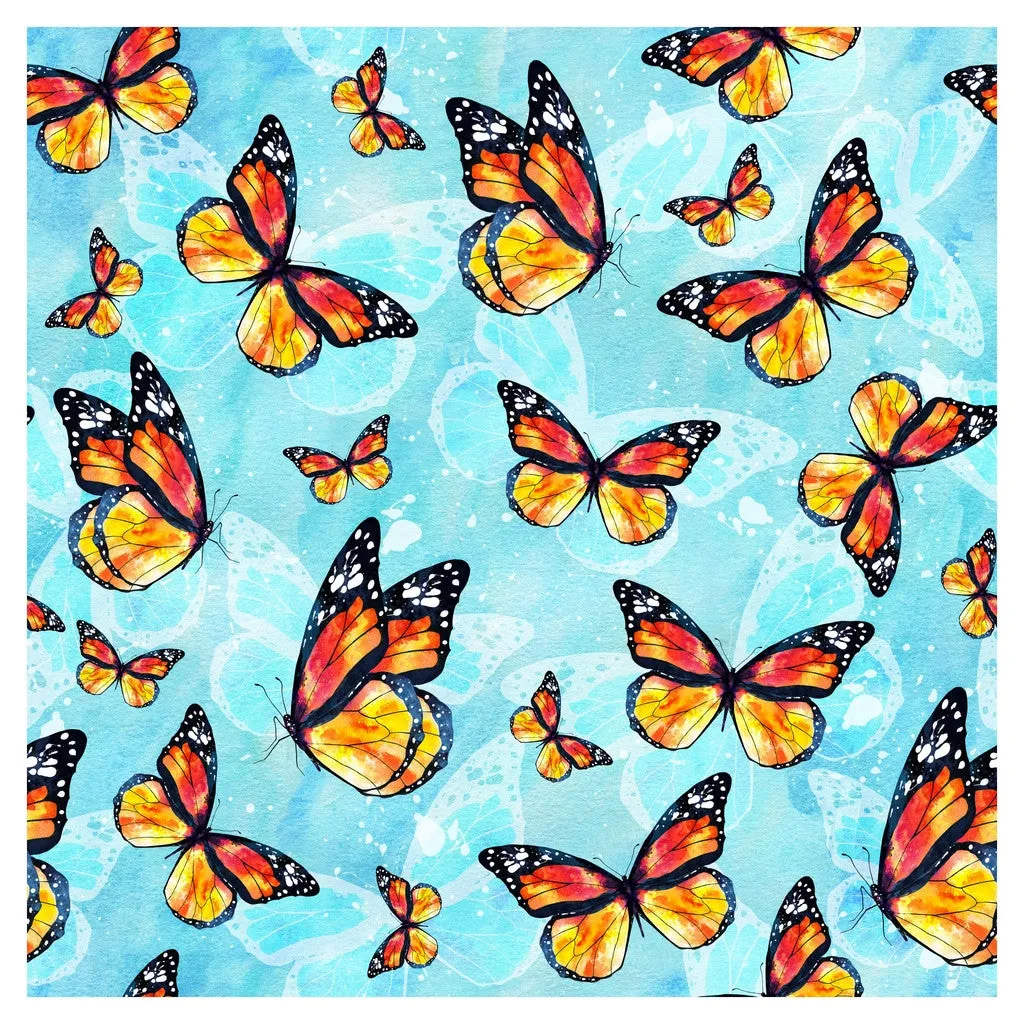 Butterfly Flowers Heat Transfer Vinyl Sheet