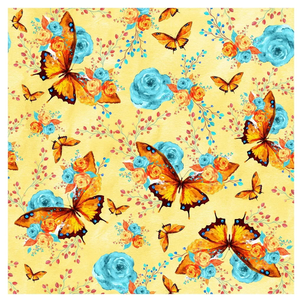 Butterfly Flowers Heat Transfer Vinyl Sheet
