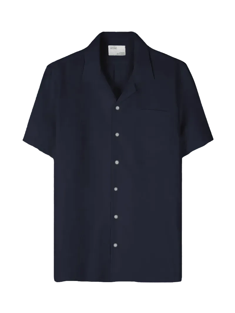 Camisa Colorful Standard Lino Navy Blue