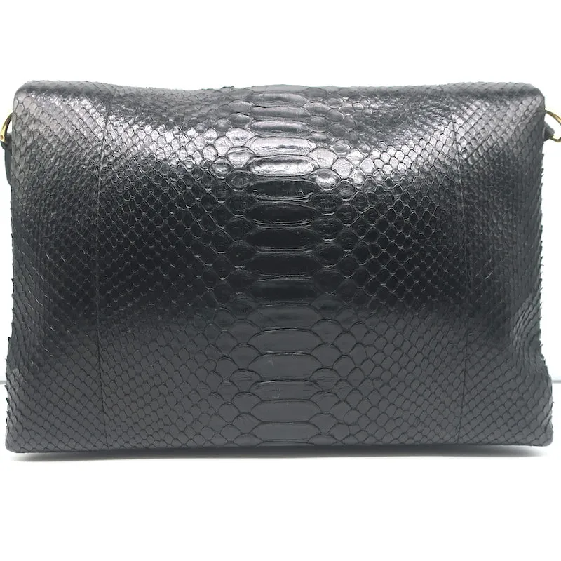 Celine Blade Shoulder Bag Black Snakeskin Medium Crossbody