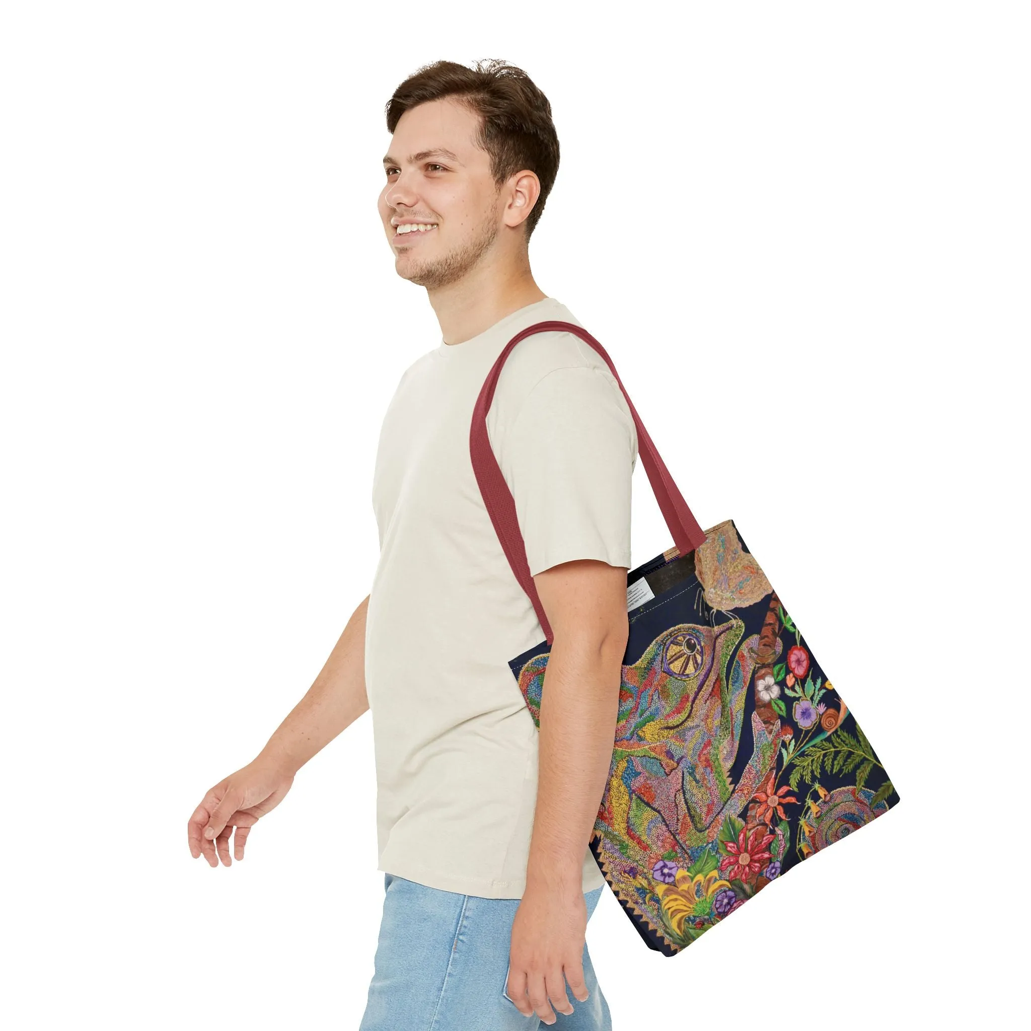 Chameleon and Butterfly Tote Bag