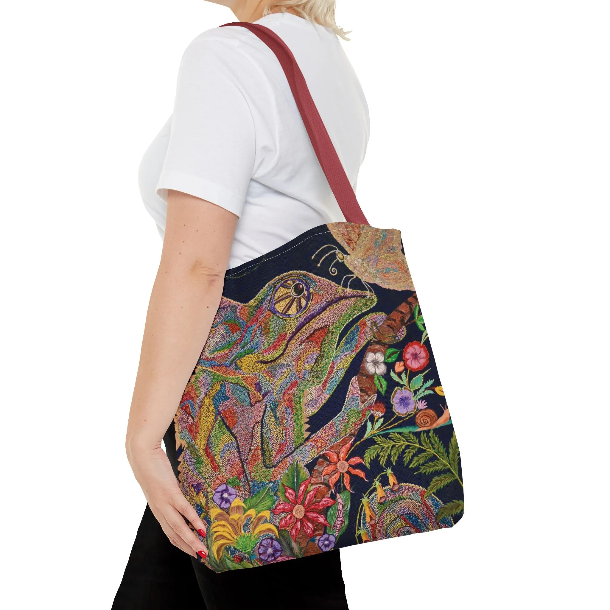 Chameleon and Butterfly Tote Bag
