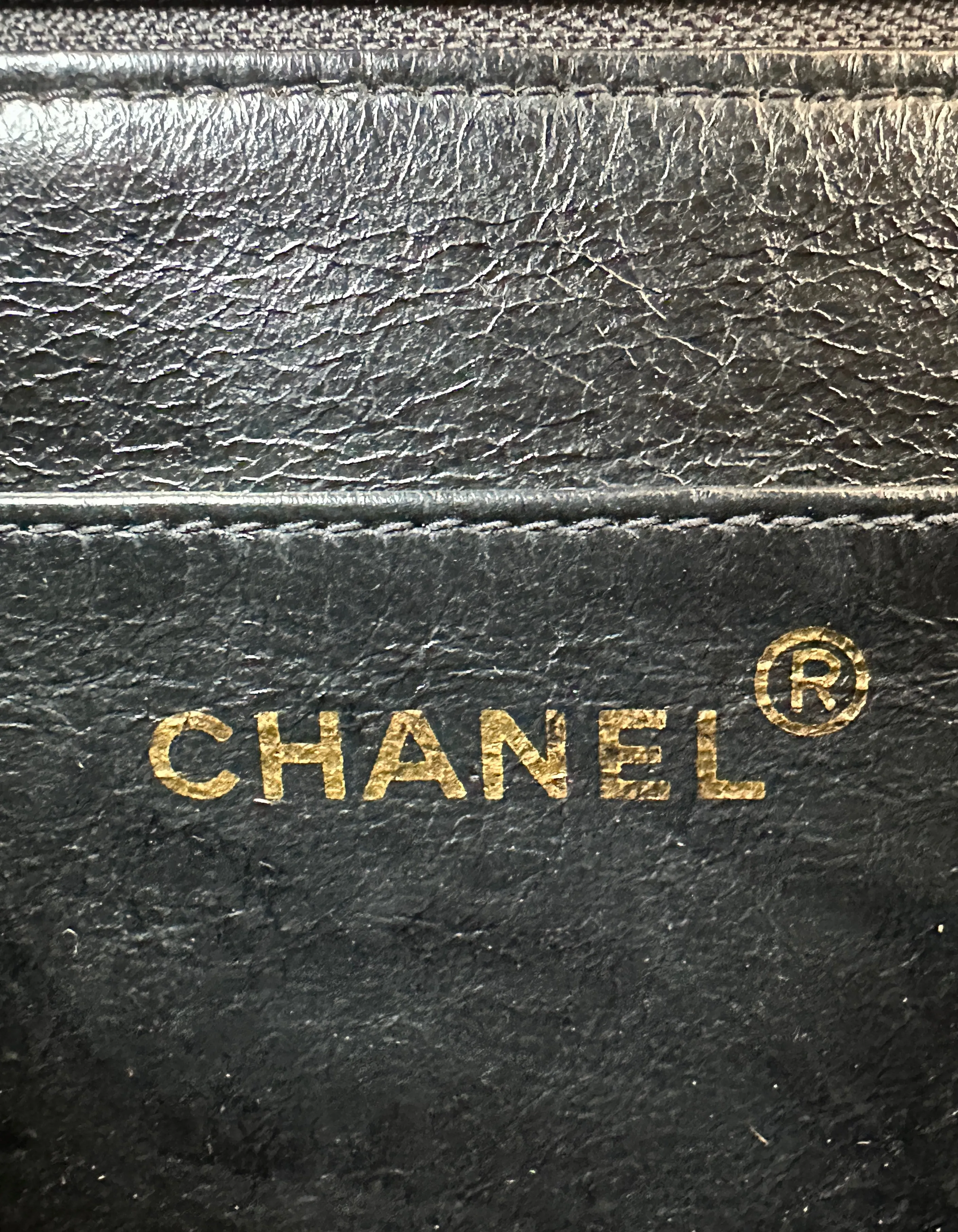 Chanel 1990s Black Caviar Leather Diagonal Quilted CC Flap Bag