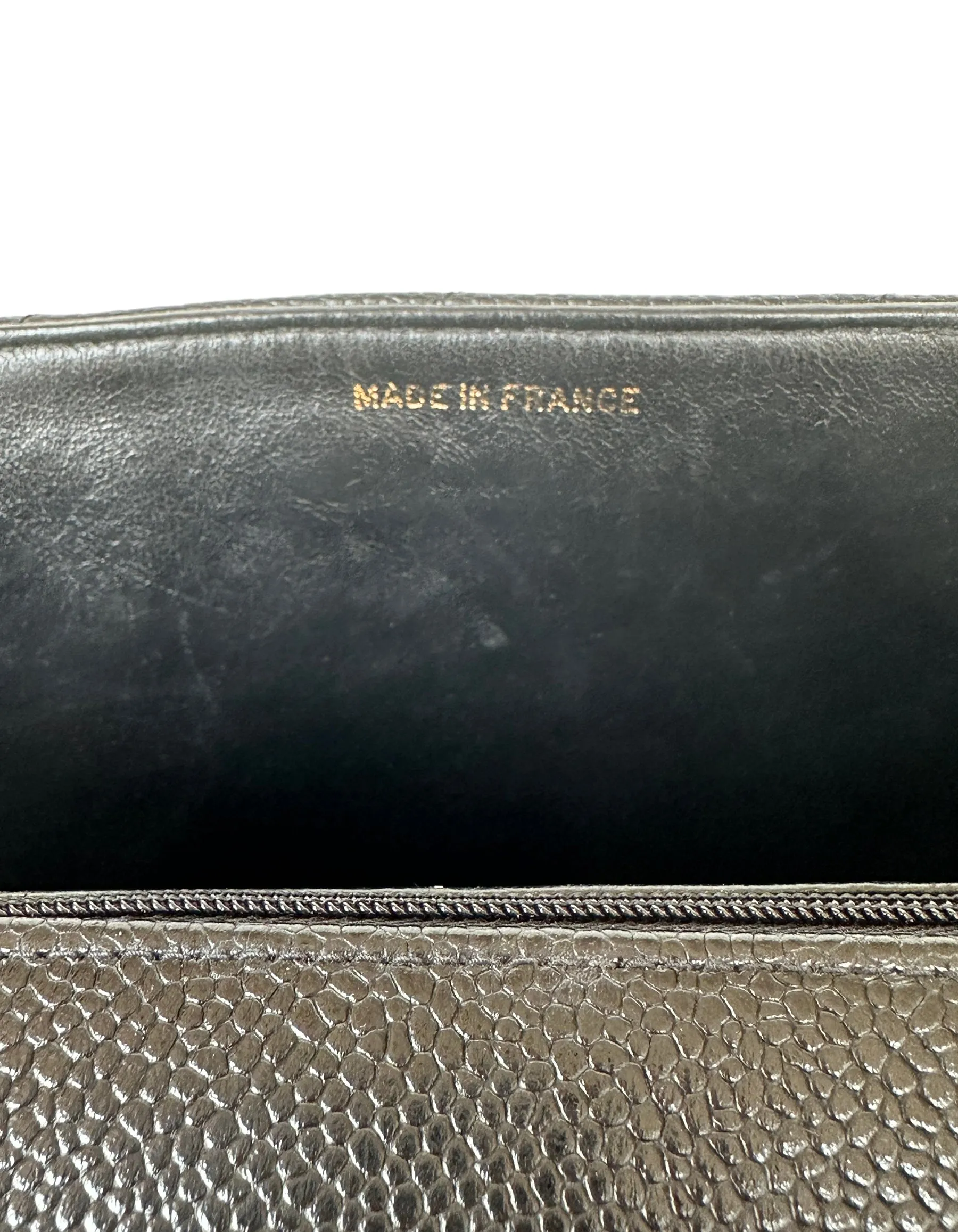 Chanel 1990s Black Caviar Leather Diagonal Quilted CC Flap Bag