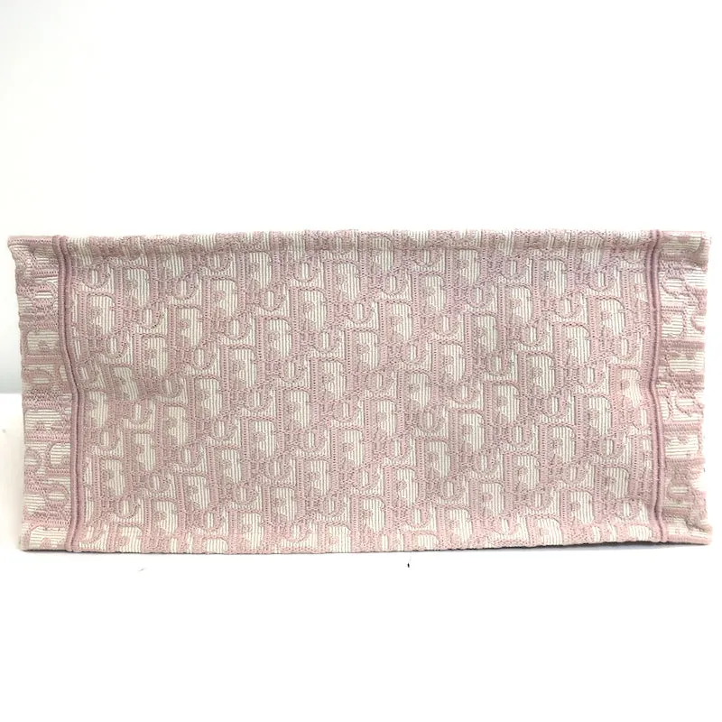 Christian Dior Medium Book Tote Pink Dior Oblique Embroidered Canvas NEW