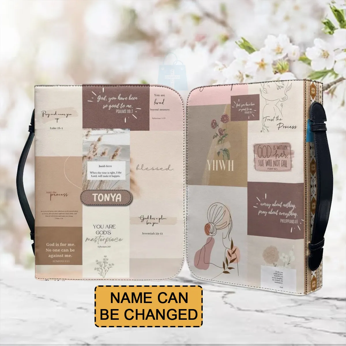 Christianartbag Bible Cover, Daily Bible God is GOD Bible Cover, Personalized Bible Cover, Butterfly and Flower Bible Cover, Christian Gifts, CAB04221023.